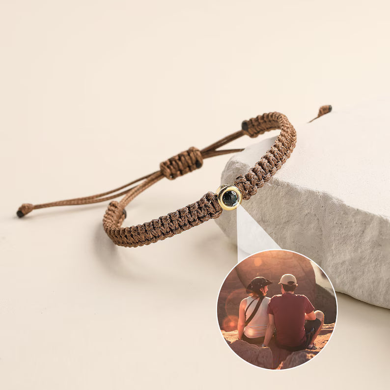 Photo Projection Bracelet Personalize Projection Photo Bead Bracelet Handmade Minimalism Picture Projection Charm Bracelets Gift for Her Him