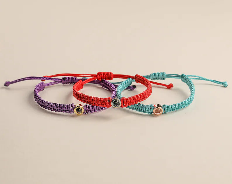 Photo Projection Bracelet Personalize Projection Photo Bead Bracelet Handmade Minimalism Picture Projection Charm Bracelets Gift for Her Him