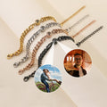 Photo Projection Bracelet Custom Men Picture Projection Bracelet Boyfriend Photo Memorial Bracelet Unisex Curb Chain Photo Gift for Him Her