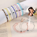 Personalized Photo Bead Bracelet with Link Chain,Custom Crystal Beaded Projection Bracelet,Double Bracelet,Christmas Gift for Her Mom Friend