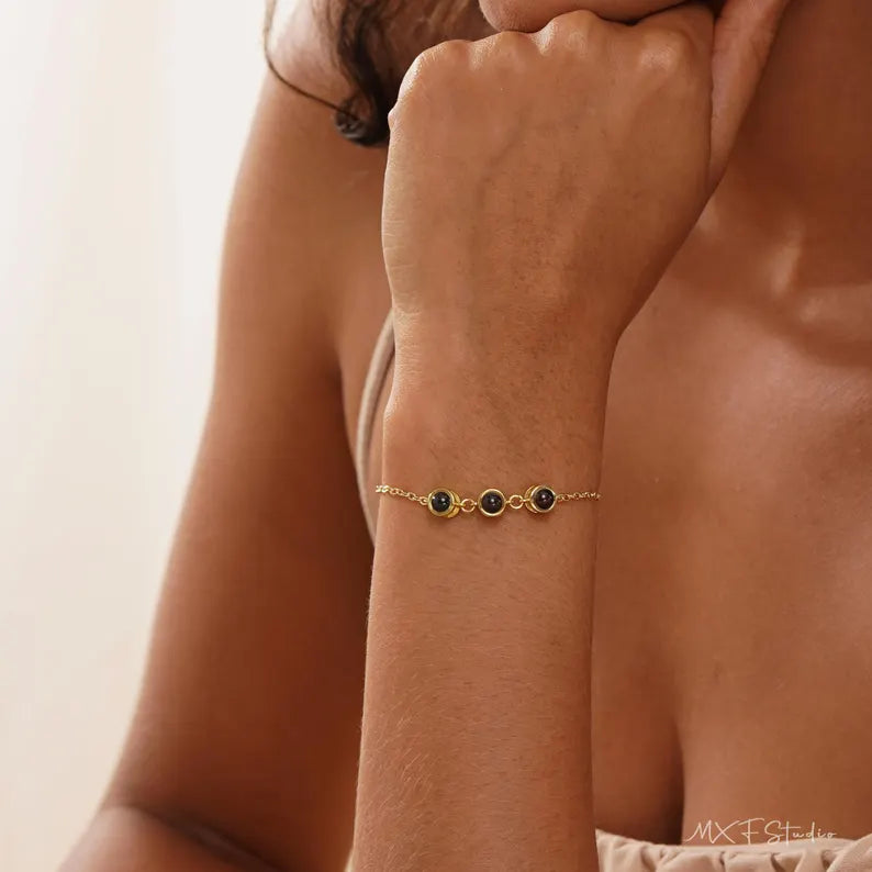 Multi Projection Bracelet, 2 Photo Bracelet, Image Memorial Gift, Birthday Gift, Gift for Mom, Projection Jewellery, Christmas Gift for Her