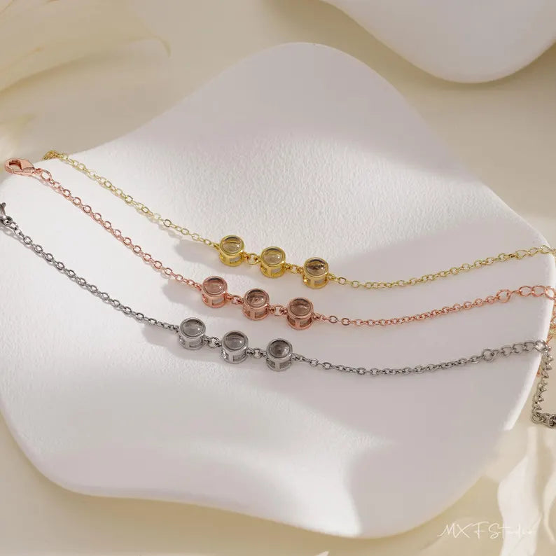 Multi Projection Bracelet, 2 Photo Bracelet, Image Memorial Gift, Birthday Gift, Gift for Mom, Projection Jewellery, Christmas Gift for Her