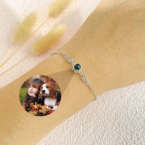 Angel Wing Projection Bracelet, Photo Memorial Bracelet, Guardian Angel Bracelet, Birthday Gifts, Mother's Day Bracelet, Projection Jewelry