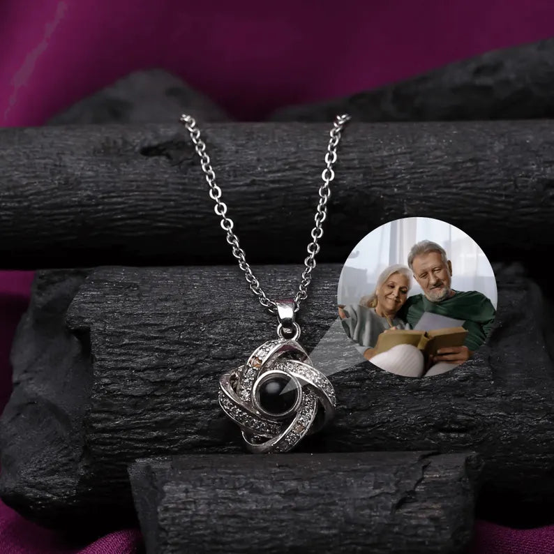 Memorial Projection Necklace, Custom Photo Necklace for Her, Personalized Projection Pendant with Picture, Birthday Gift for Friend