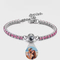 Custom Photo Projection Diamond Bracelet  Elegant Personalized Gift for Her