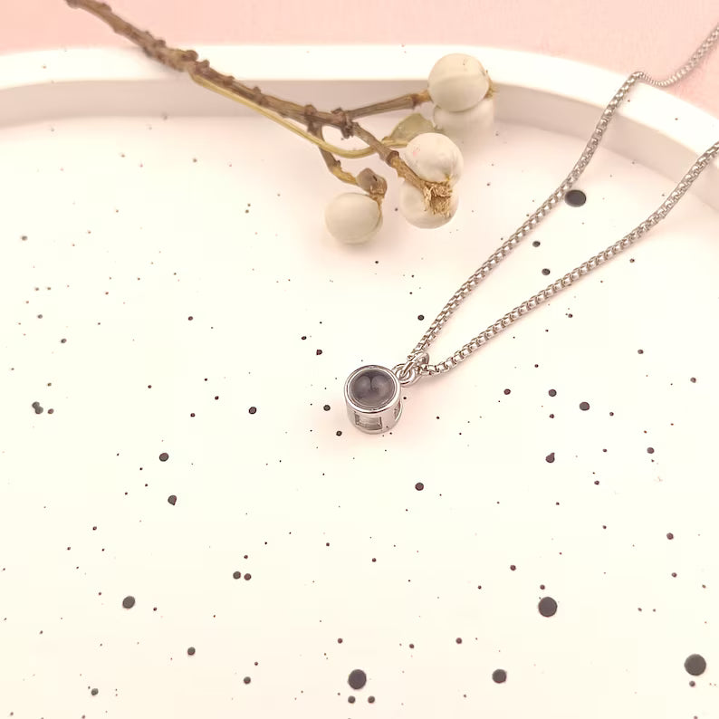 Personalized Photo Projection Necklace  Custom Picture Necklace  Gold Necklace  Gift for Her