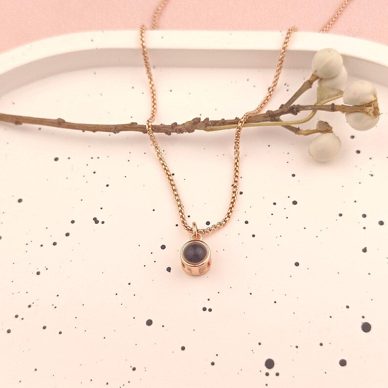 Personalized Photo Projection Necklace  Custom Picture Necklace  Gold Necklace  Gift for Her