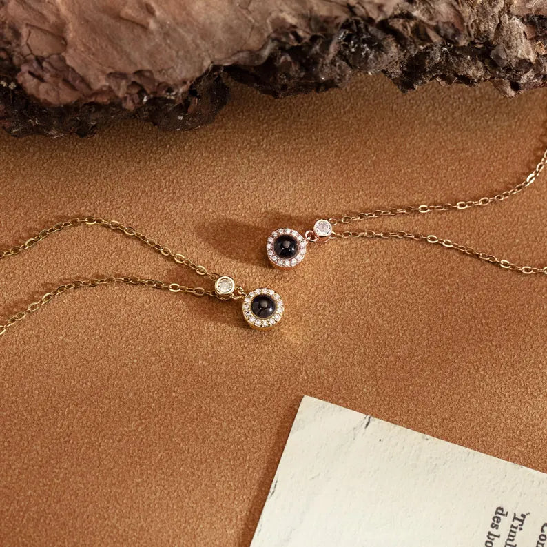 Projection Photo Necklace, Personalized Memorial Photo Necklace, Jewelry Gifts for Mum, Sympathy Gifts, Necklace for Women, Wedding Gifts
